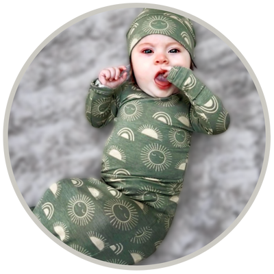 Gender-neutral bamboo newborn gowns